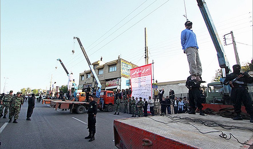 Public hangings: Four people were hanged in the central Iranian town of Yazd